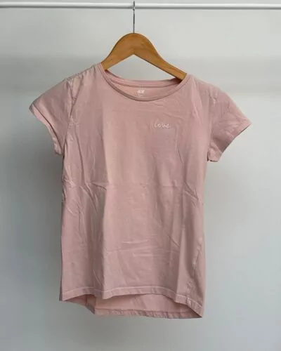H&M roze t-shirt · maat 158 cm