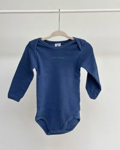 Petit Bateau blauw body · maat 81 cm